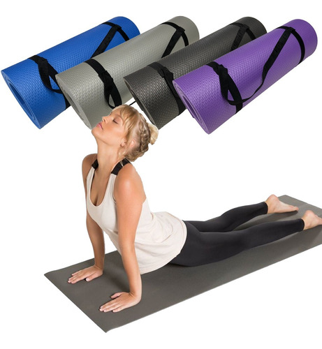 Colchonete Eva Tapete Yoga Academia Fitness Exercícios 10mm Cor Azul