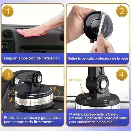 S Base Universal Ajustable 360° Para Teléfono Móvil De Coche