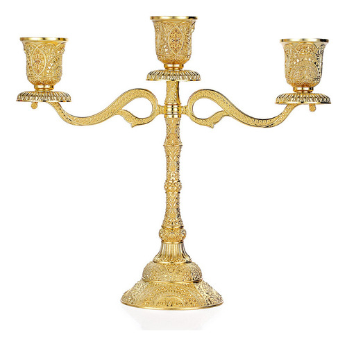 Ownmy Candelabro De Metal De 3 Brazos, Candelabro Cónico Vi