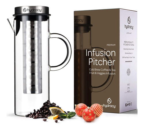 Cafetera Fría  Jarra Grande De Infusión De Vidrio De 1.