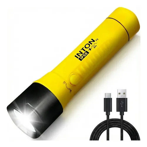 Lanterna Mergulho F9 3000 Lumens Inton Led Branca. Amarelo