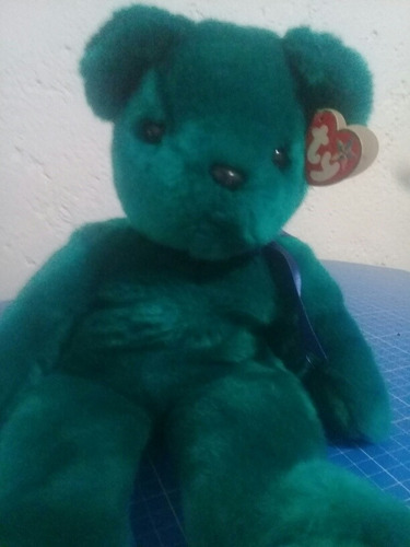Ty Beanie Buddy Teddy Old Face 35cm Altura 2000 Azul Petróleo (Usado)