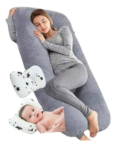 Almohada Para  Embarazo Y Lactancia Jumbo + Regalo Microgel