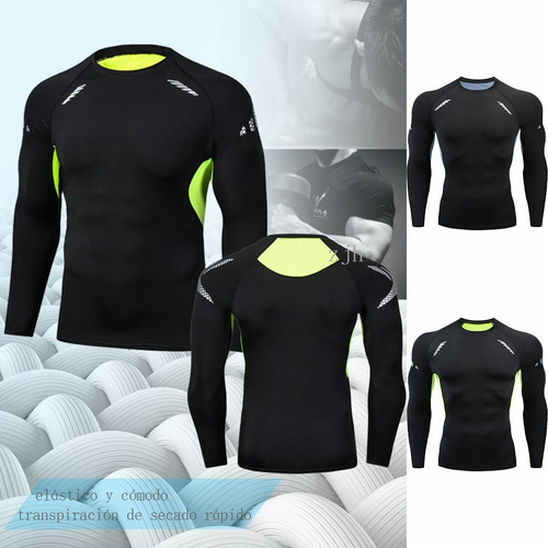 Imagen 4 de 7 de Camisa Elástica De Manga Larga Deportiva De Secado Rápido