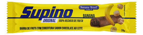 Barra de Frutas Banana Cobertura Chocolate ao Leite Supino Original Pacote 24g