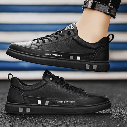 Zapatos De Cuero Genuino Elegantes Para Hombre Estilo Casual