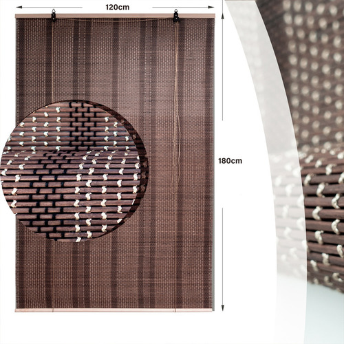 Cortina Bambú Persiana Delgada 120x180 Beiti Nuevos Diseños