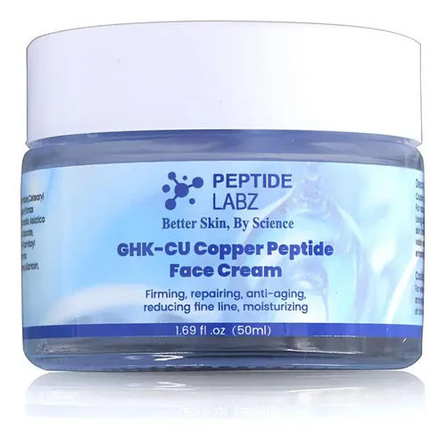 ghk cu crema GHK-Cu Copper Peptide Face Cream, Deep Hydrating Moisturizer, Fast Absorbing, Nourishes Dry Skin, Boosts Firmness & Radiance, Natural Care for Dry, Mature & Sensitive Skin, Face & Body, 2.21 oz Feel a deep skin renewal with GHK QUBIT GHK-Cu Copper Peptide Face