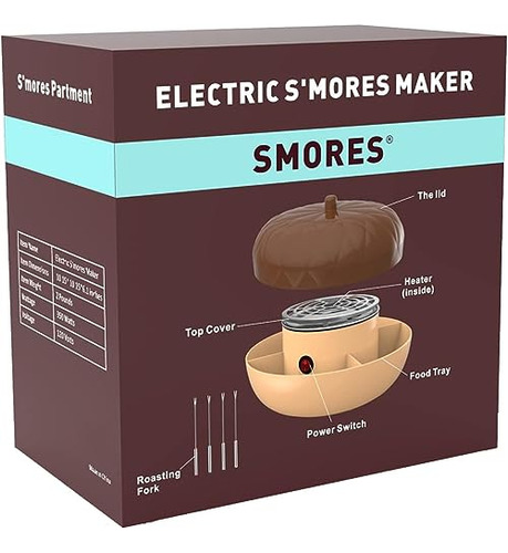 Smores Maker Tabletop Electrico Con Bandejas Y Tenedores