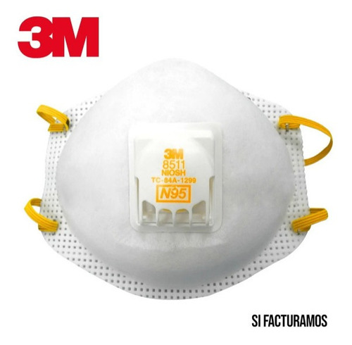 10pz 3m Respirador 8511 N95 Con Valvula Mascarilla Cubreboca