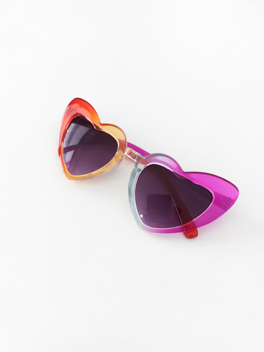 Anteojos De Sol Kids Corazón Love Importados Niños Lente Obscuro Varilla Multicolor Armazón Multicolor