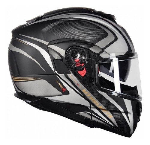 Capacete Motociclista Mt Sv Atom Sx1 Matt Black Gold Moto