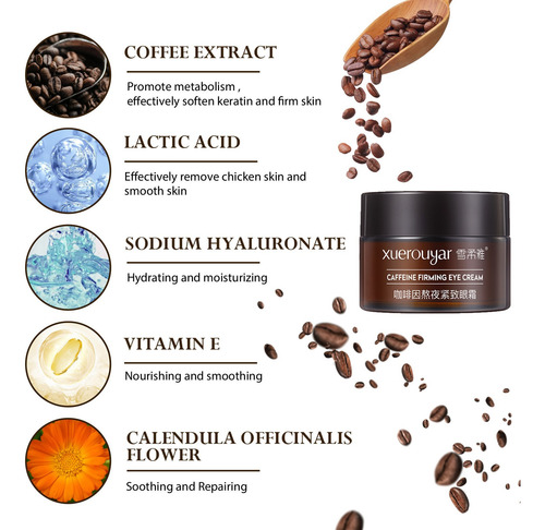 Crema De Noche Para Ojos Sin Cafeína, Resistente A Las Arrug