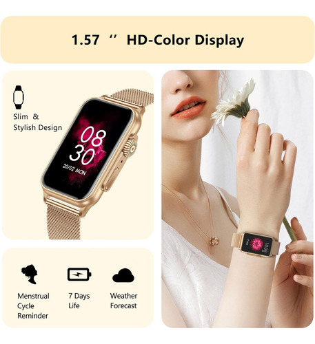 Reloj Inteligente Fitvii Nexa Fitness Tracker Monitor De Sal Color De La Caja Diseño De La Malla Color De La Malla Color Del Bisel