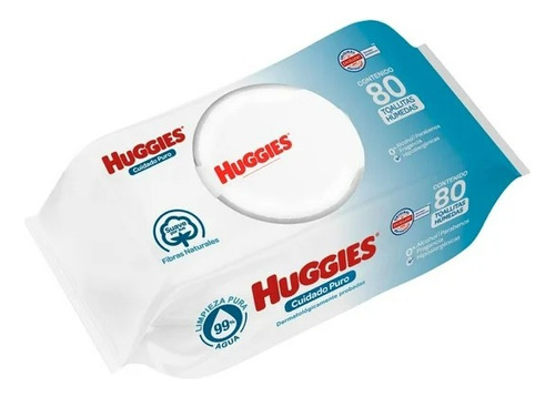 6 Pza Toallitas Húmedas Para Bebé Huggies Cuidado Puro 80 Pi
