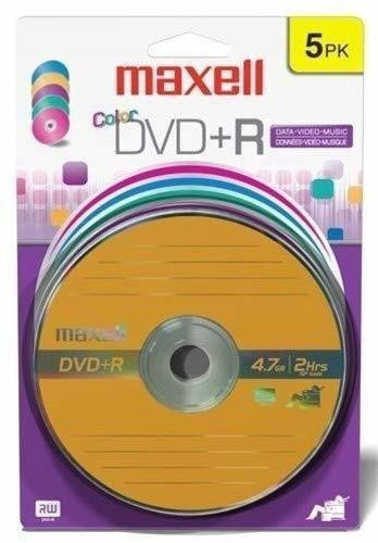 Maxell 47 Gb Dvd R 5pk Tarjeta De Color (paquete De 5)