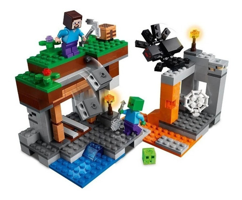 Imagem 1 de 6 de Blocos de montar Lego Minecraft The "abandoned" mine 248 peças em caixa