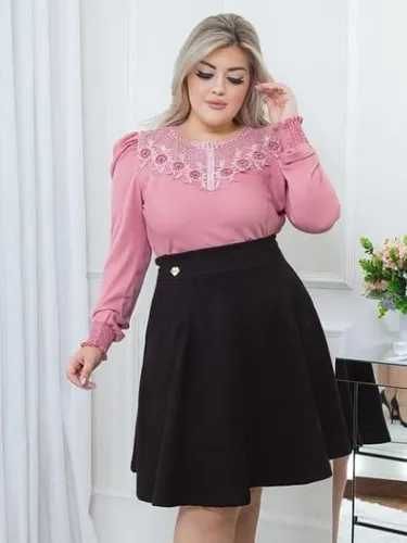 Blusa Feminina Social Moda Evangelica Detalhe Renda E Perola