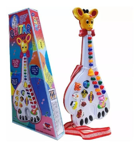 Guitarra Musical Infantil Girafa 26 Teclas Sons E 10 Músicas