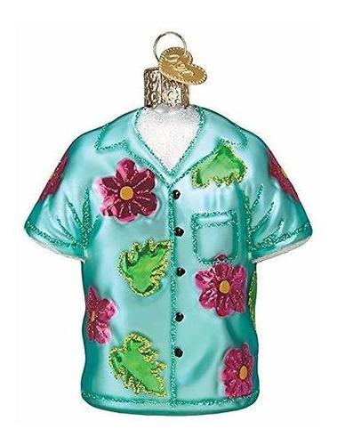 Viejo Mundo Ornamento De La Navidad Camisa Hawaiana