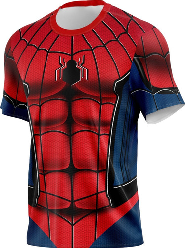 Camiseta Adulto - Traje Homem Aranha Red - Dryfit Tecido