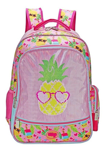 Mochila Lentejuela Reversible Wilys Pineapple Summer Color Rosa