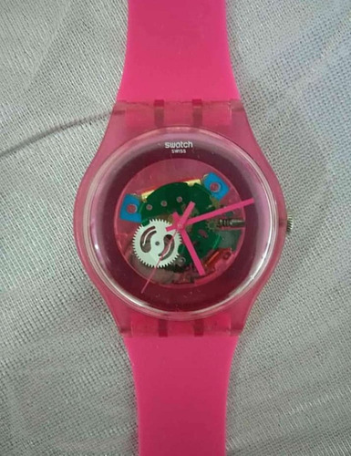 Reloj Swatch Lacquered Magenta Unisex Bello Edición Limitada