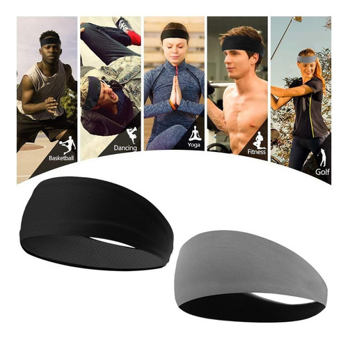 - 2pcs Diadema Deportiva Con Banda Para El Pelo