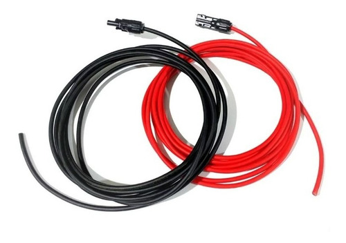 Cable Solar 6 Mm2 20metros Con 1 Par De Conectores Mc4