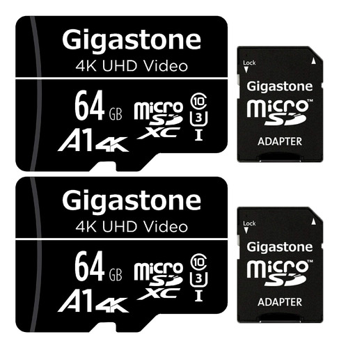 Kit De 2 Tarjetas Gigastone Micro Sd 64gb 4k Uhd Video