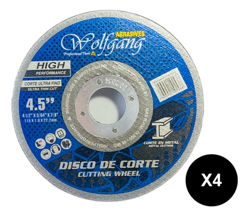 Disco De Corte 4 1/2 Corte Exacto Ultrafino X4uni Tienda *