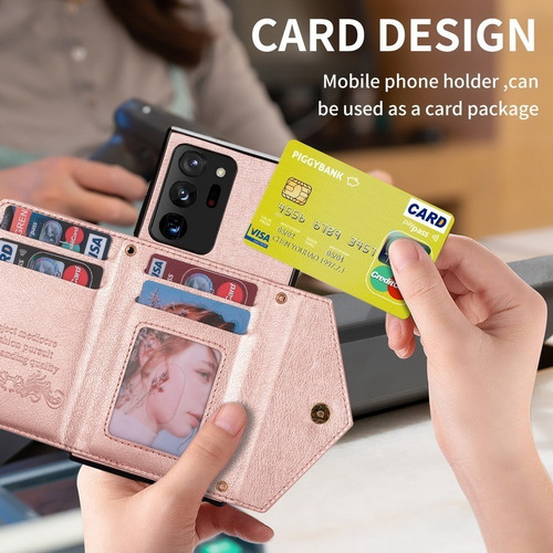 A Funda De Teléfono Con Cremallera Y Cordón For Samsung