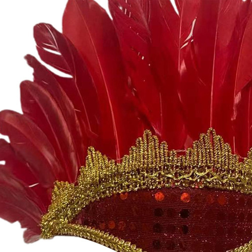 Disfraz De Carnaval De Plumas Con Forma De Tocado Ajustable