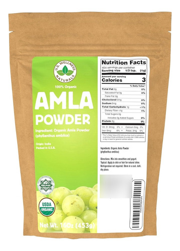 Amla En Polvo Antioxidantes Soporte Cabello Y Piel 453 Gr