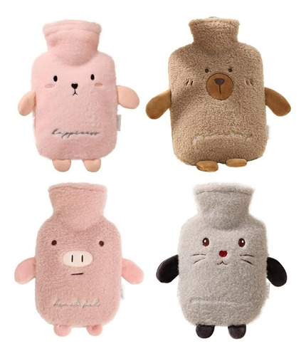 Bolsa De Agua Caliente Peluche Suave 500 Ml Diseños Rosa