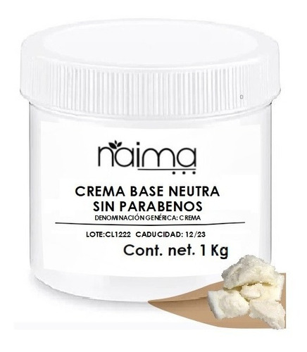 Crema Base Neutra Premium Sin Parabenos