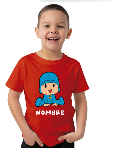 Remera Niño Algodon Pocoyo Dibujo Personalizada Con Nombre 2