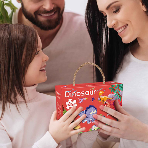 Caja De Regalo De Papel Con Forma De Rompecabezas Para Niños