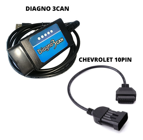 Scanner Diagno3 Can Mercosur + Adaptador Chevrolet 10