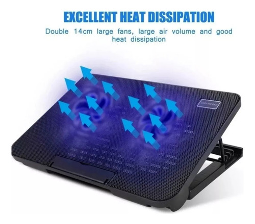 Base Notebook Cooler 2 Ventiladores Con Soporte
