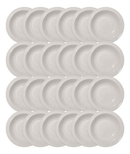 Plato Hondo Porcelana Blanca Verbano Línea Távola X24