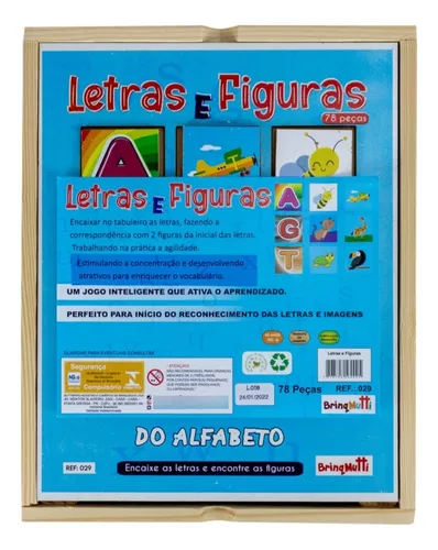 JOGO TABULEIRO EDUCATIVO ENCAIXE ALFABETO