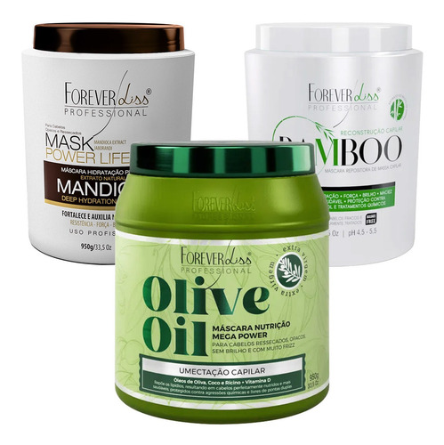 Cronograma Forever Liss Mascara De Bamboo Olive Oil Mandioca