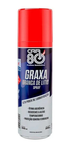 Graxa Branca De Lítio Spray 300ml Car80