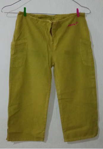 Pantalon Pescador De Niña Talle 6 Con Bordado Y Bolsillos