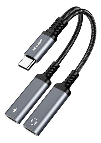 Divisor Usb C, Adaptador De Auriculares, Cargador Dual Usb C