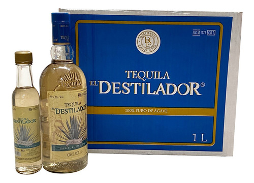 Caja Tequila Destilador Reposado 1 Lt + Pacha 250 Ml