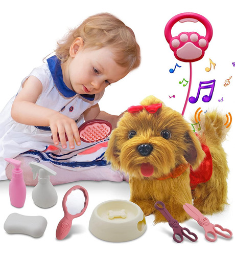 Toy Dog Walk And Bark, Sing, Tail, Lick, Repeat What You Sa.