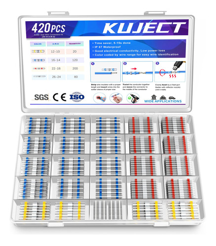 Kuject 420 Conectores De Alambre De Sellado De Soldadura, Co