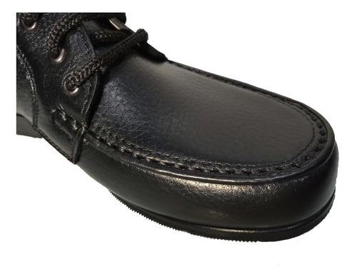 Imagen 5 de 6 de Zapato Cuero Negro Clásico Media Suela Con Cordón Hombre